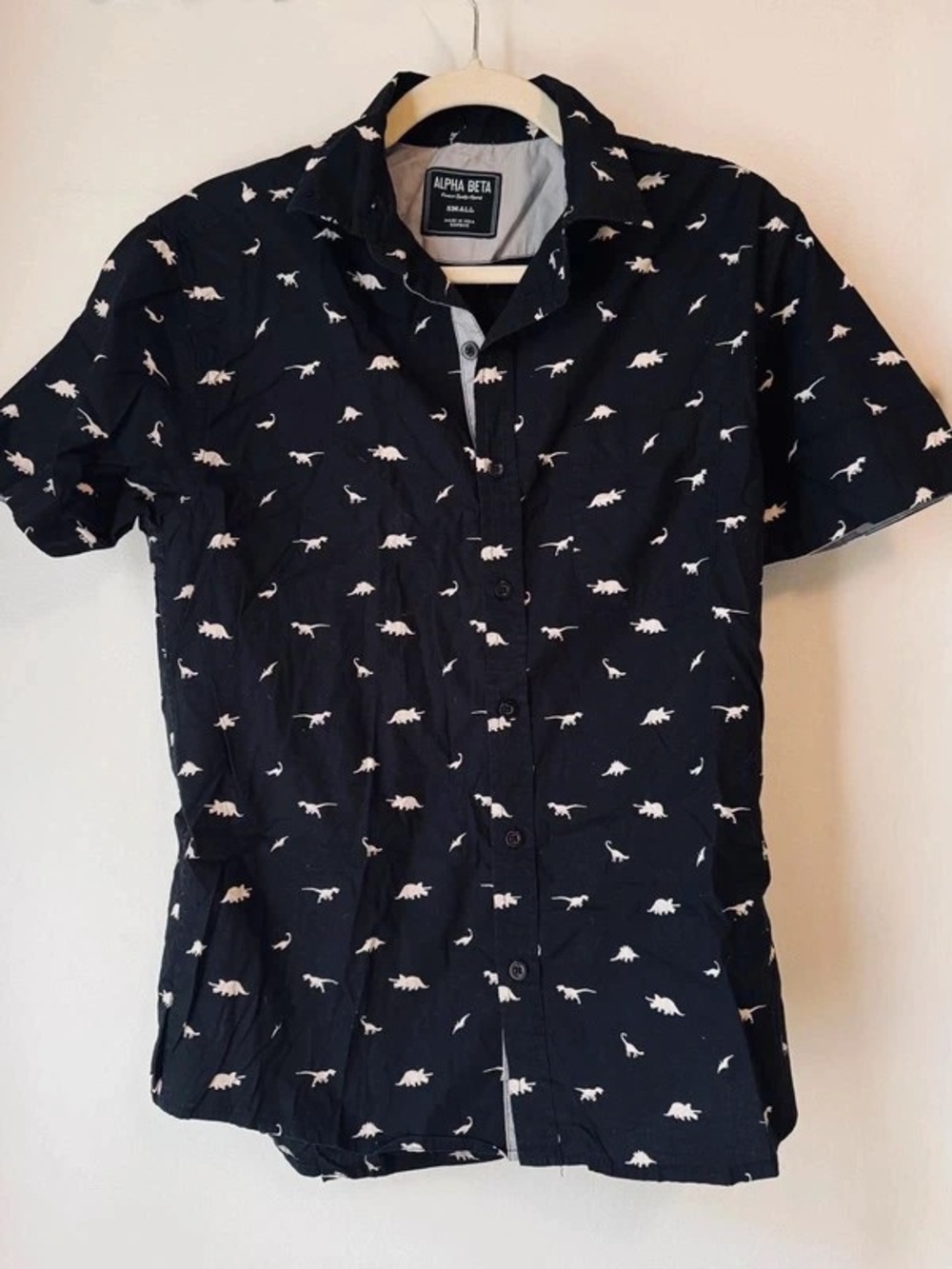 Lulu's Black Maxi Dress with White Dino Motif